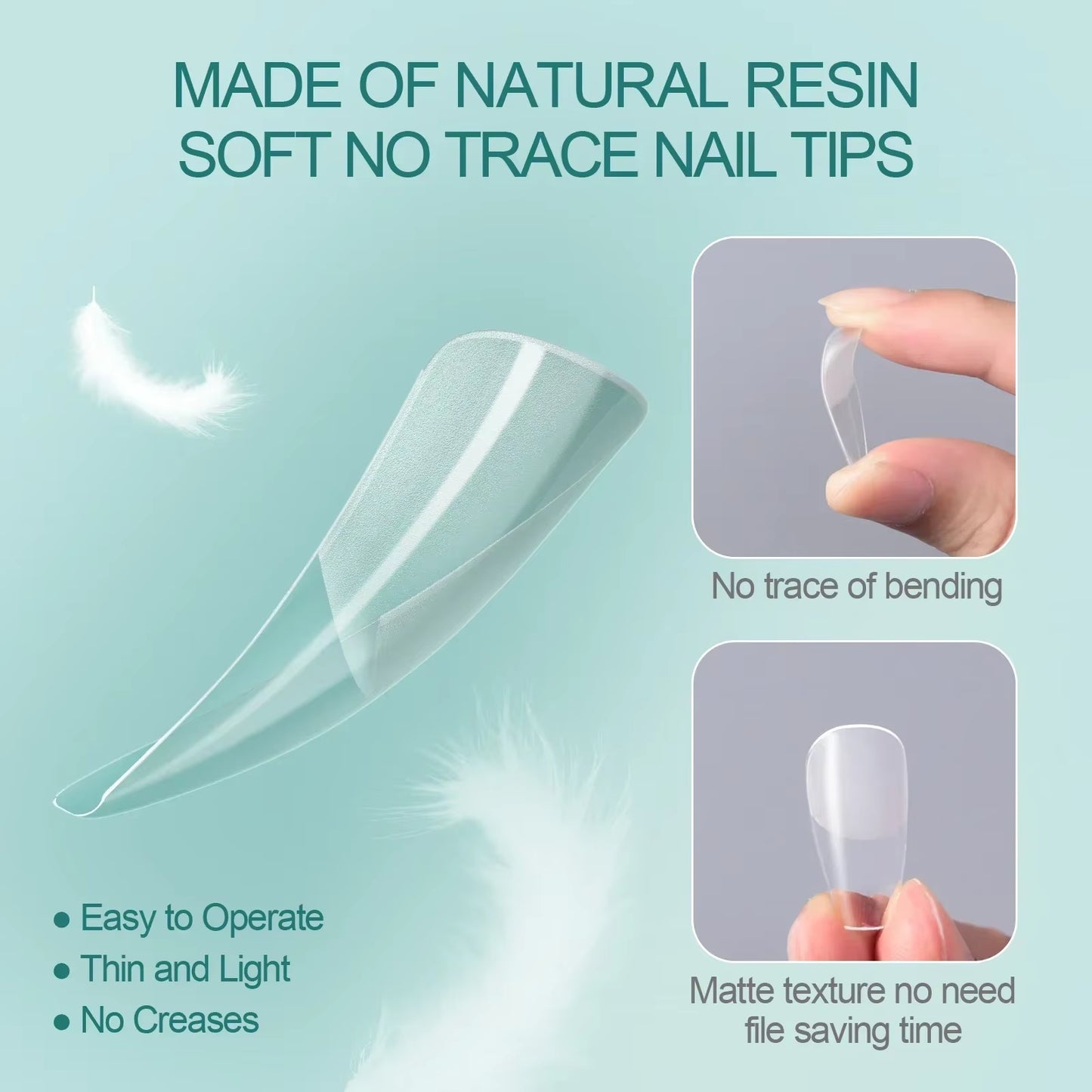 120Pcs/Box Gel X Nail Tips Medium Short Shape Almond/Square/Soft Gel Nail Tips False Nails Soak off Easy Nail Extensions
