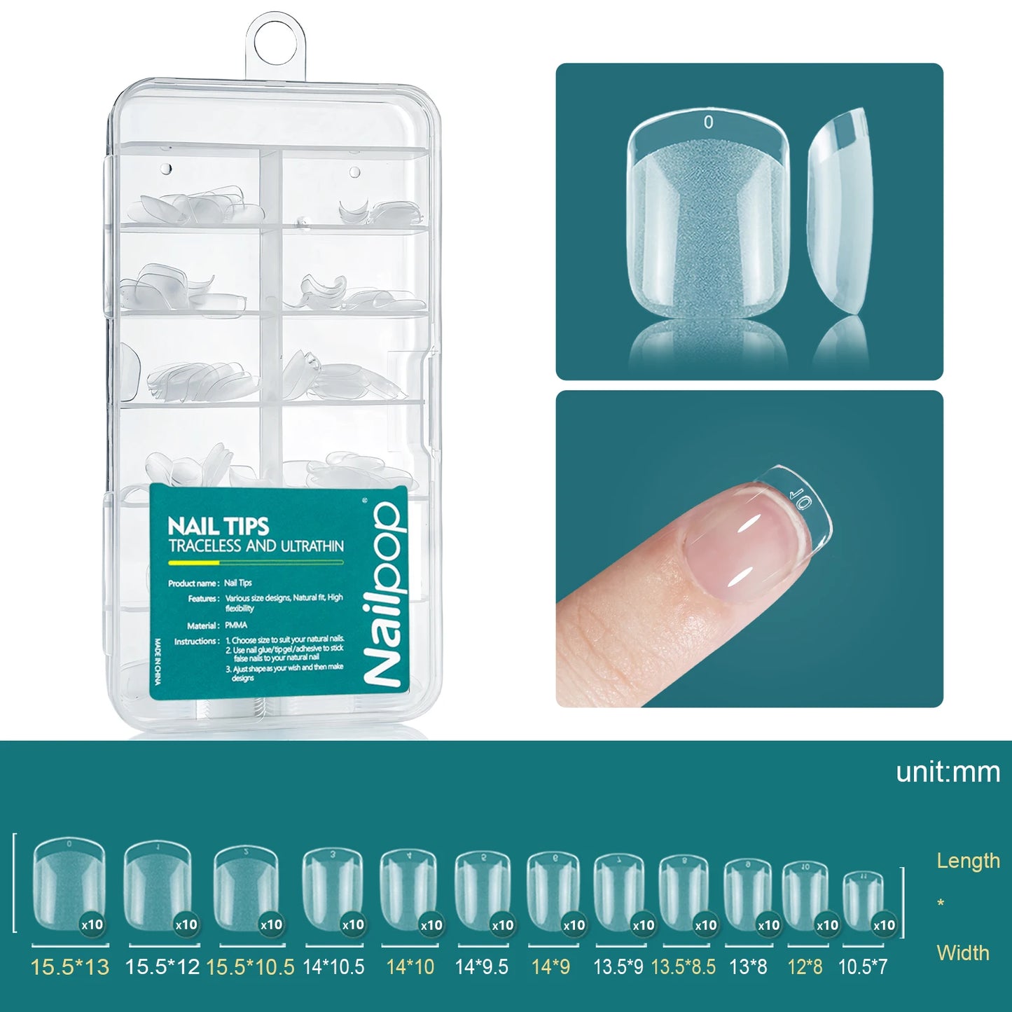 120Pcs/Box Gel X Nail Tips Medium Short Shape Almond/Square/Soft Gel Nail Tips False Nails Soak off Easy Nail Extensions